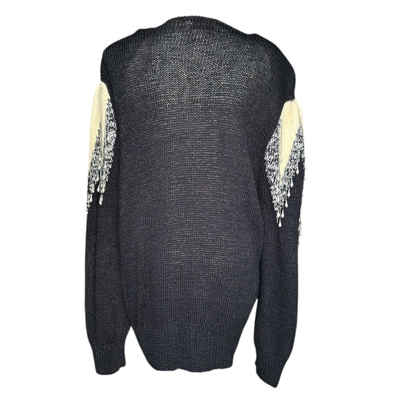Magnolia Vintage Womens Cardigan Sweater Black Silver Beads Embellished 80’s Med - Picture 6 of 12